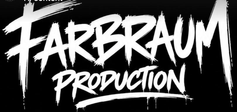 Farbraum Production Logo in weißer Pinselschrift